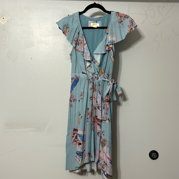 Anthropologie Maeve Postcard Rosalia Wrap Dress Size - Picture 2 of 5